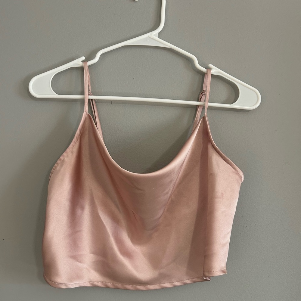Forever 21 Satin Slip Cami in Blush Pink